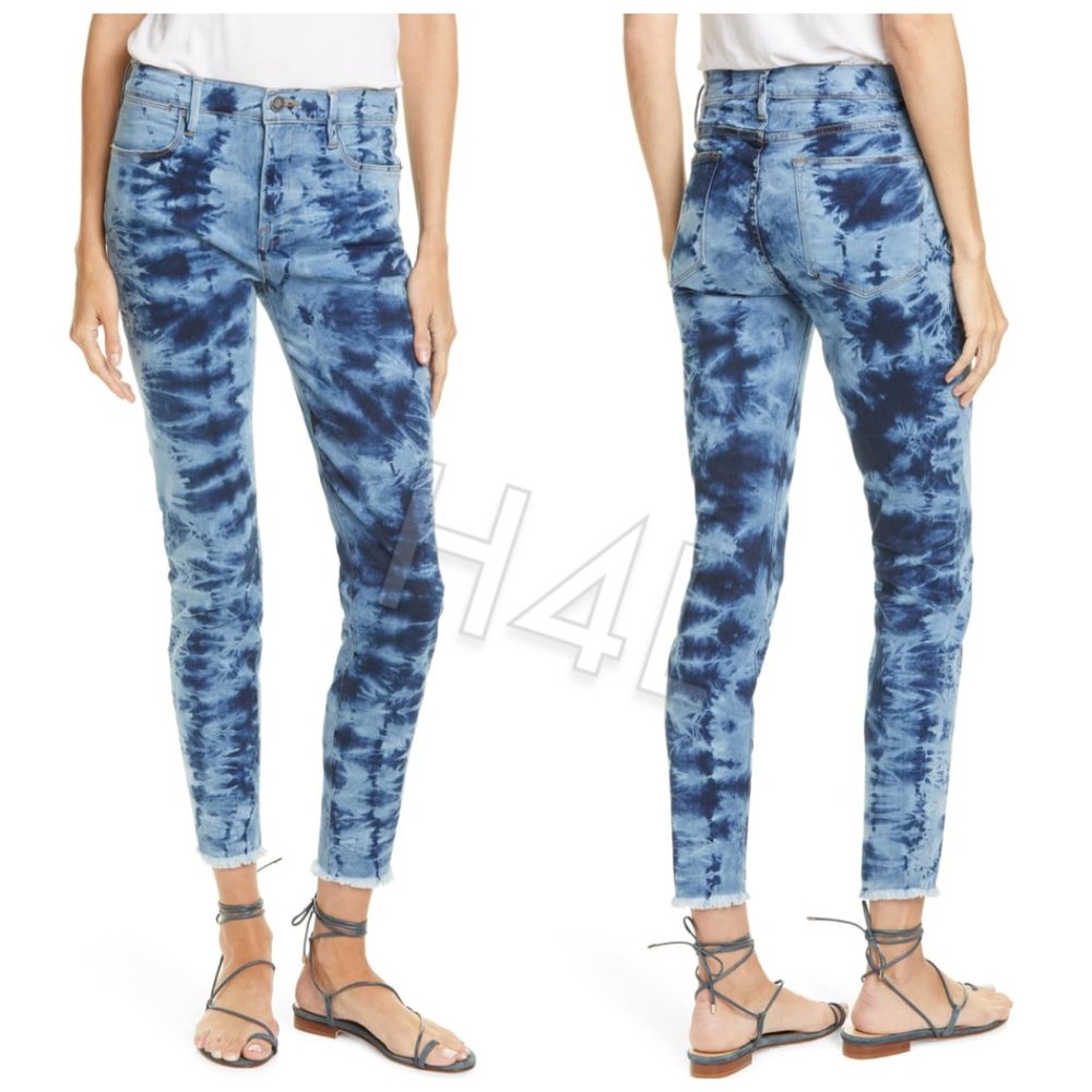NWT FRAME 90s Tie Dye High Waist Ankle Skinny Jeans